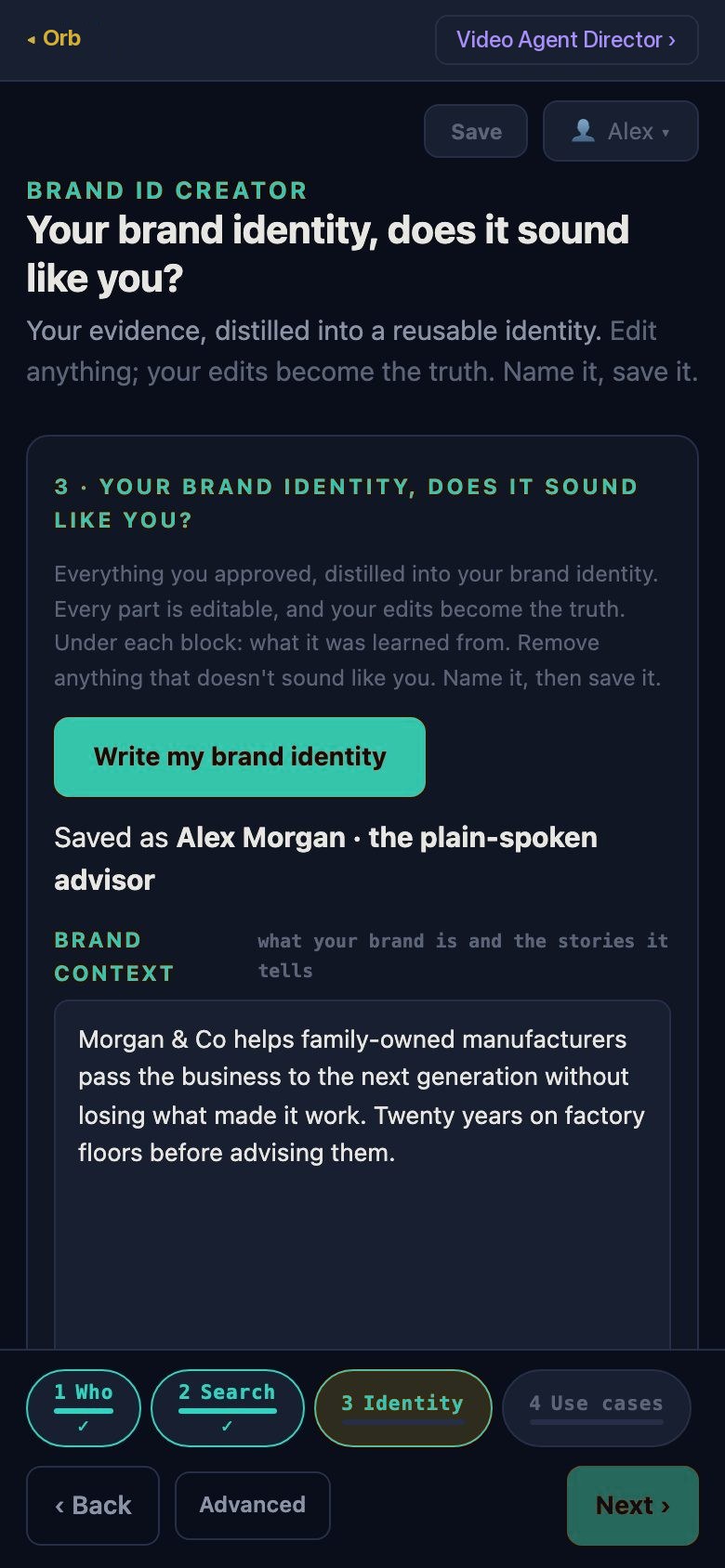 A written brand identity on a phone